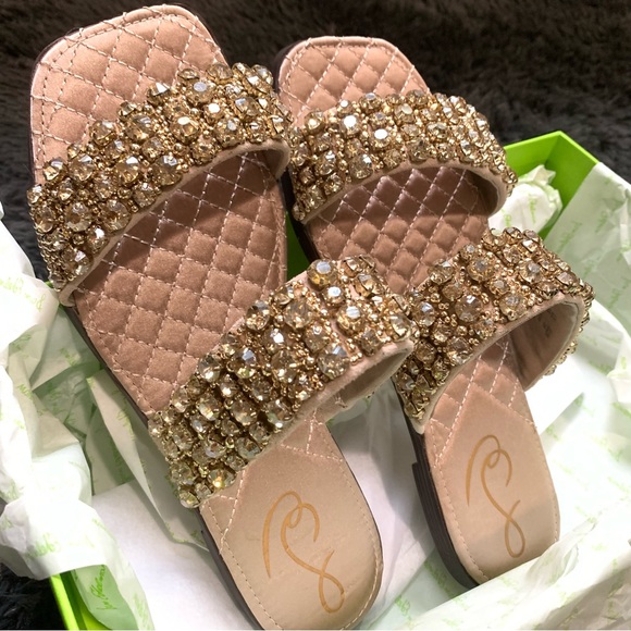 ▪️NIB Sam Edelman Ezel Embellished Two Strap Slide Sandal - Picture 7 of 10